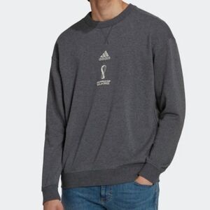 ADIDAS FIFA WOLD CUP MENS XL SWEATSHIRT GRAY QATAR 2022 SOCCER.